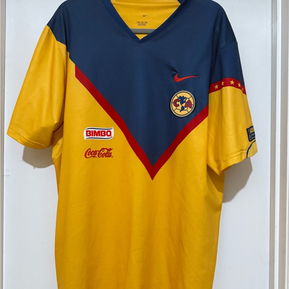 Club America Nike Blue and Yellow Sports Jersey